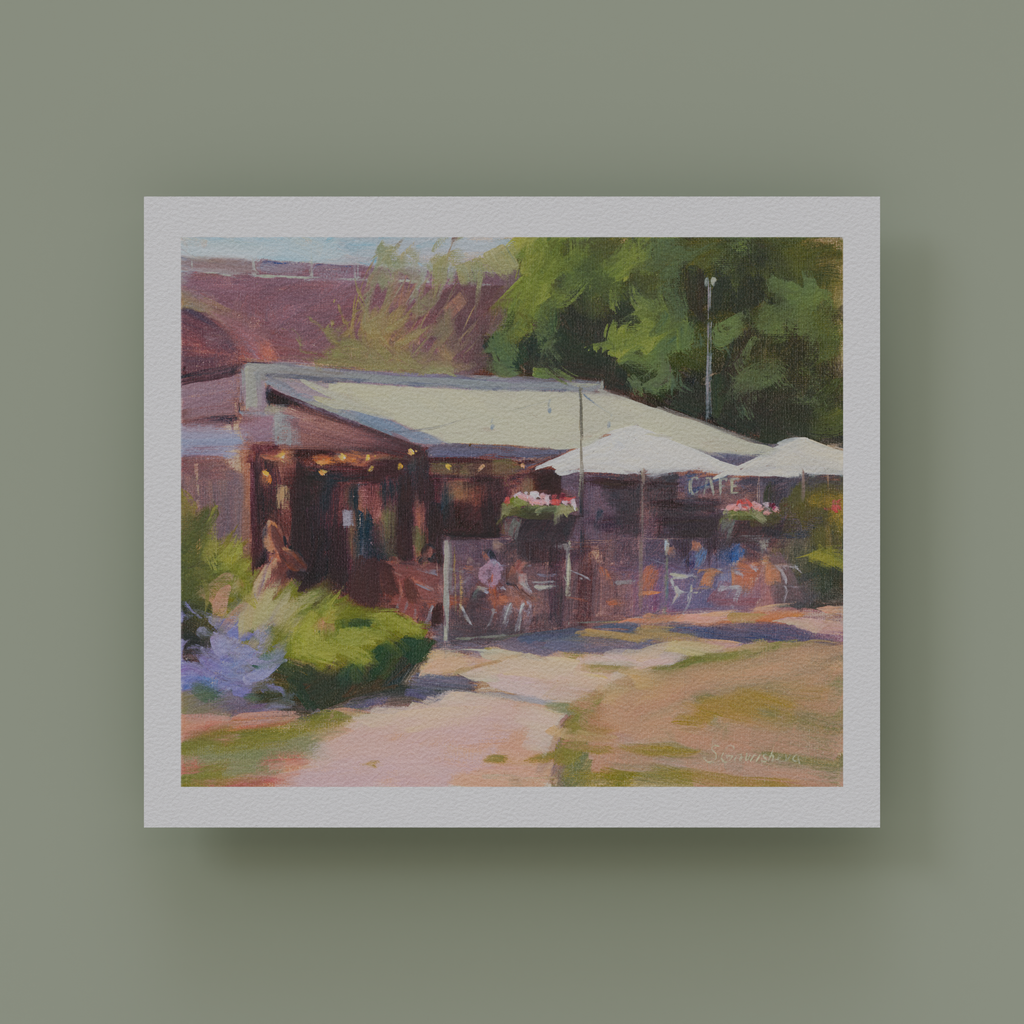 Cafe on the lake  oil painting by Svetlana Gavrisheva