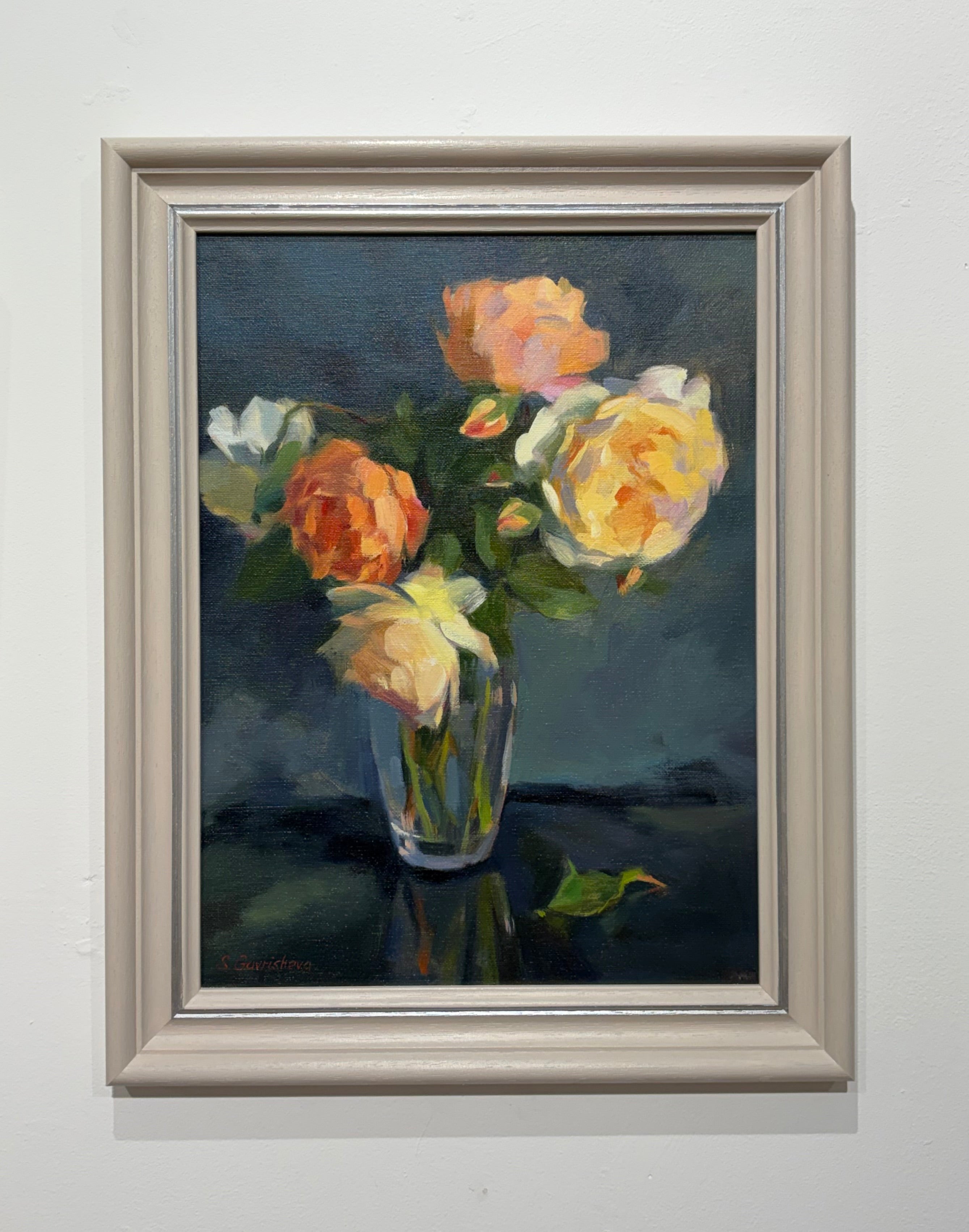 ◆杉山慎一郎 油彩画 REVEEN ROSES　10号 Austin Roses – Svetlana Gavrisheva Art