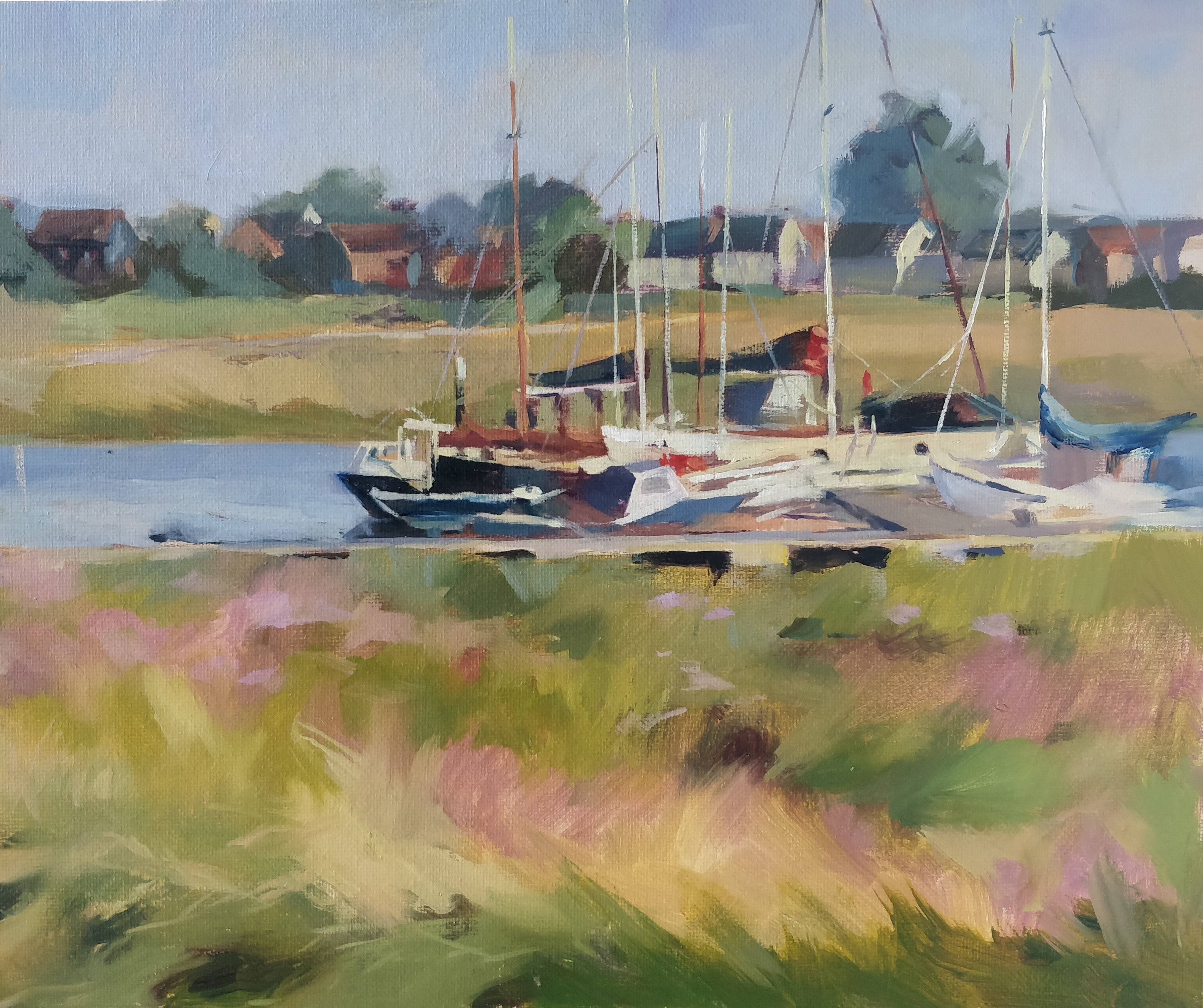 Maldon. Downs Road Boatyard oil painting by Svetlana Gavrisheva