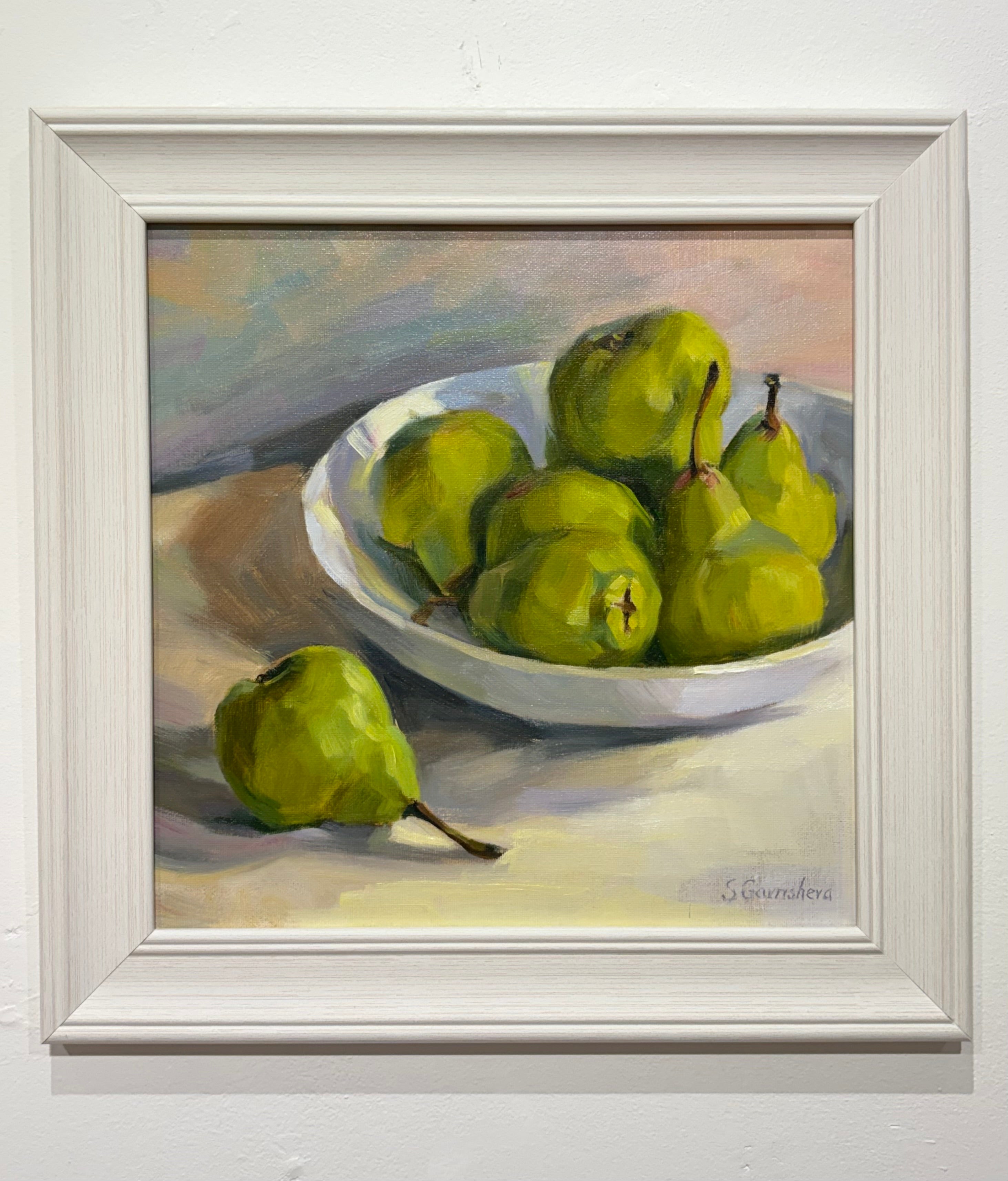 Pears on the plate oil painting by Svetlana Gavrisheva