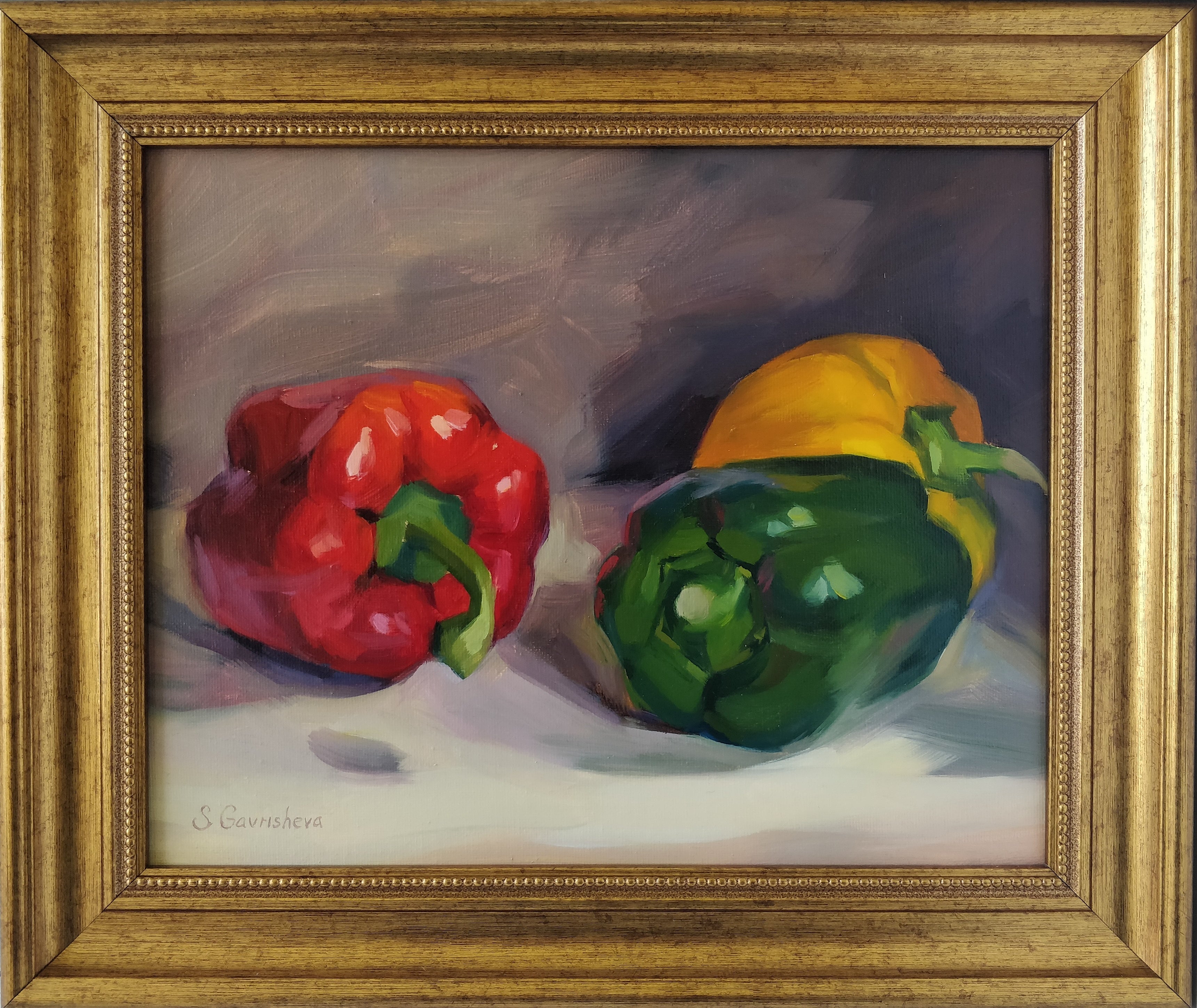Peppers oil painting by Svetlana Gavrisheva