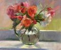 Roses on the windowsill oil painting by Svetlana Gavrisheva