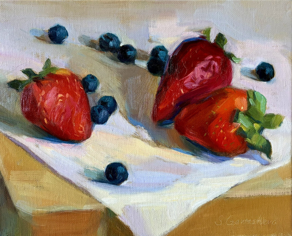 Summer berries oil painting by Svetlana Gavrisheva