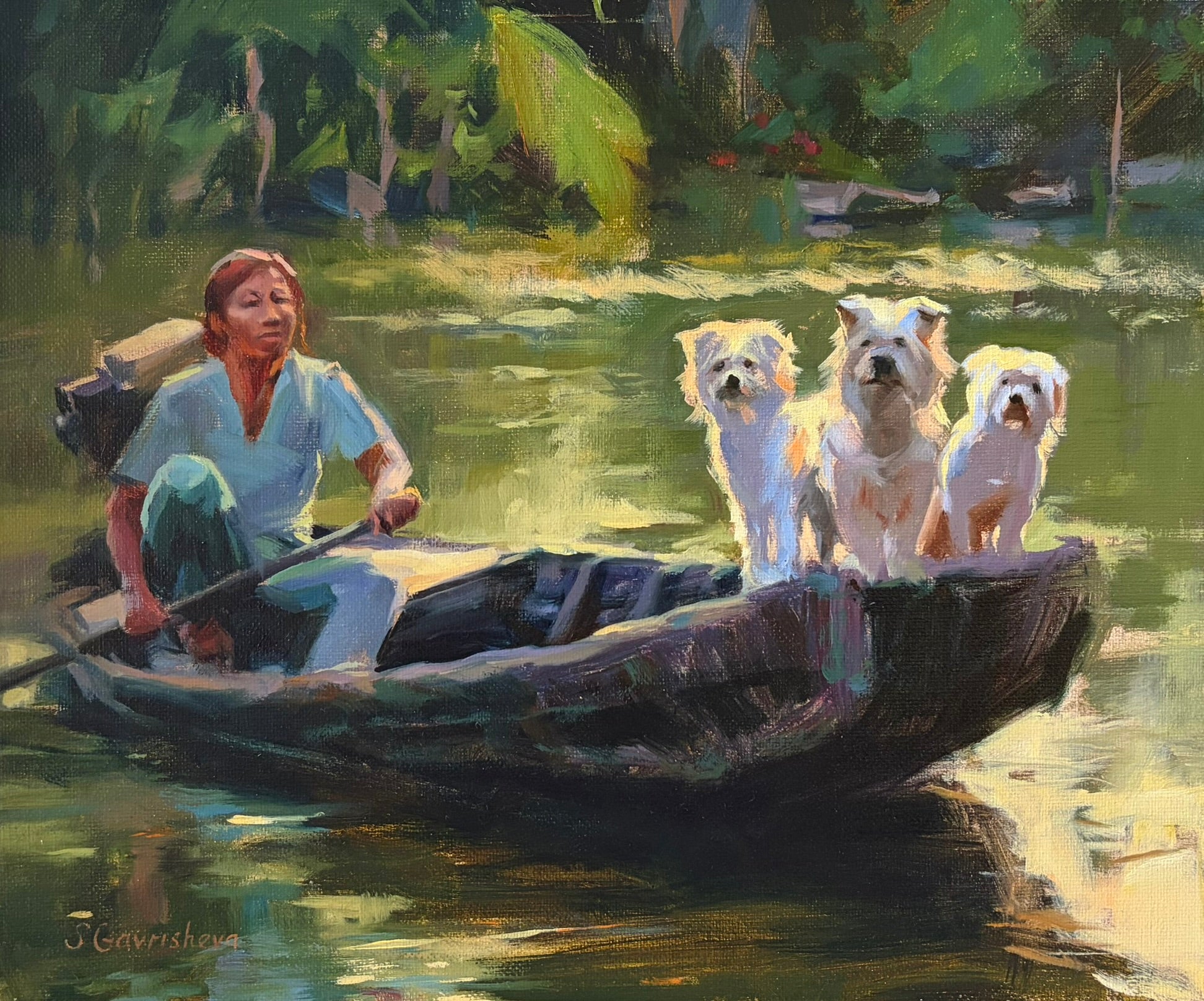 Travelling by Boat oil painting by Svetlana Gavrisheva